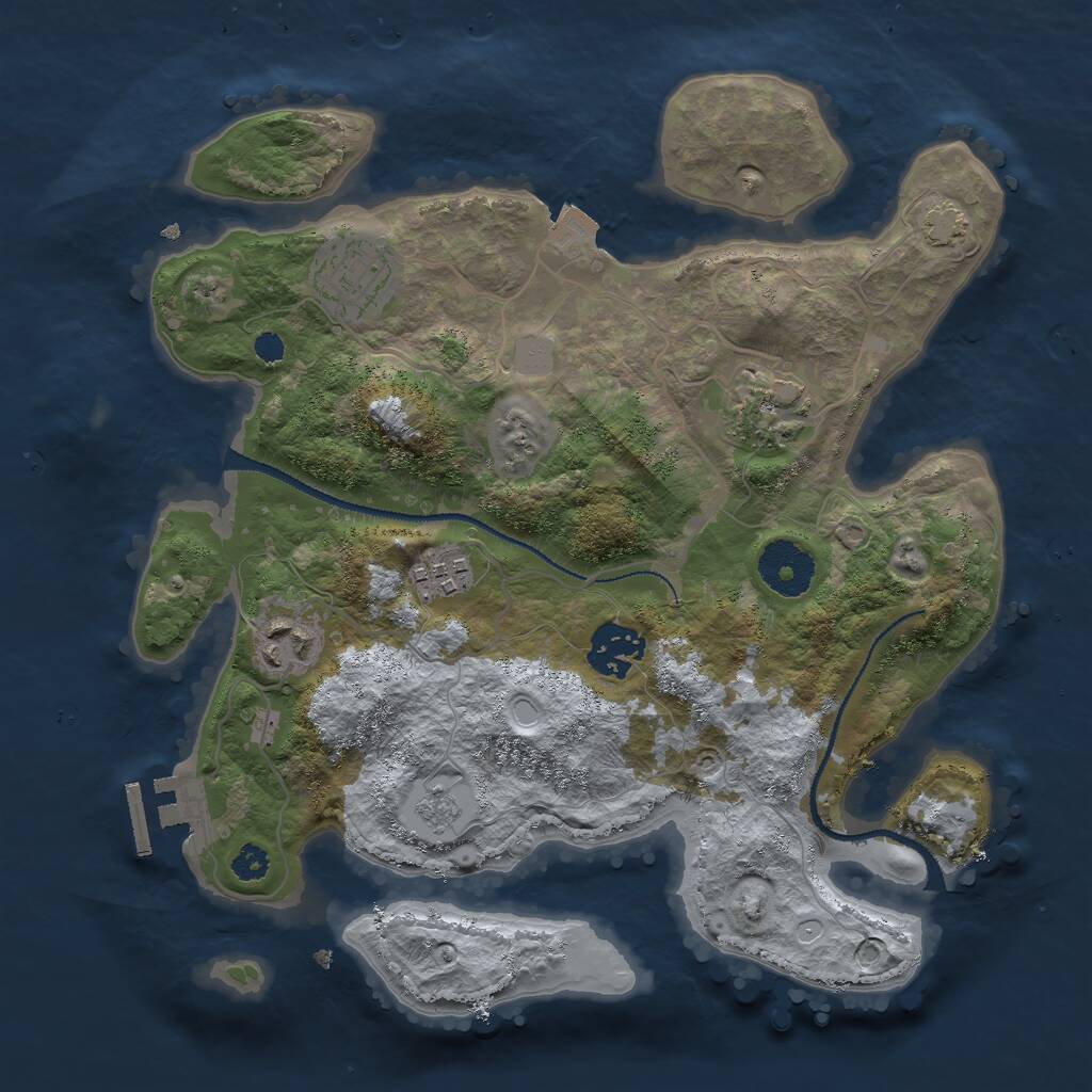 Rust Map: Procedural Map, Size: 3000, Seed: 11326, 9 Monuments