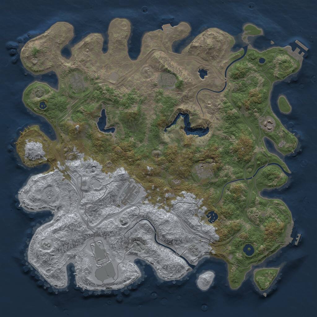 Rust Map: Procedural Map, Size: 4250, Seed: 1425108626, 15 Monuments