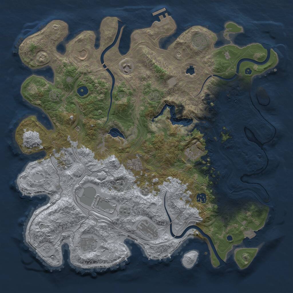 Rust Map: Procedural Map, Size: 4250, Seed: 1425108626, 16 Monuments