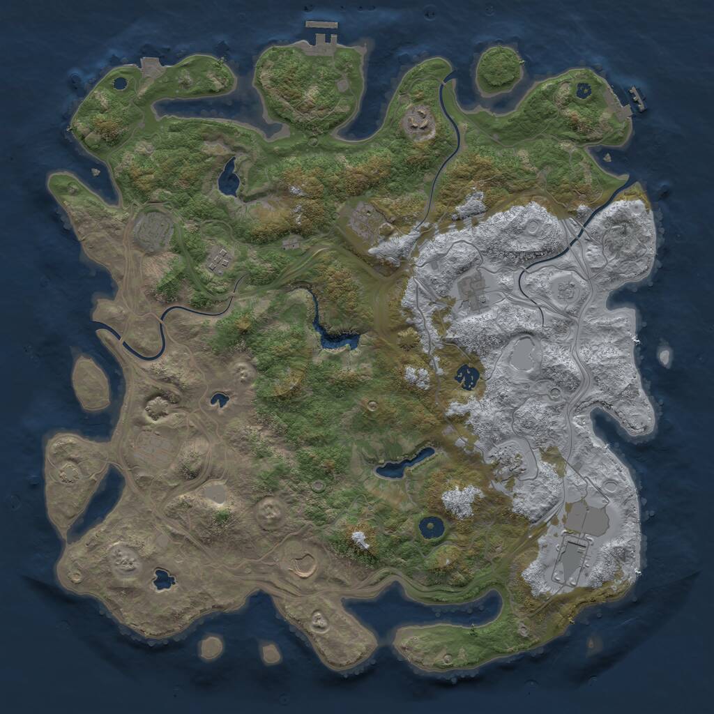 Rust Map: Procedural Map, Size: 4500, Seed: 481981654, 16 Monuments