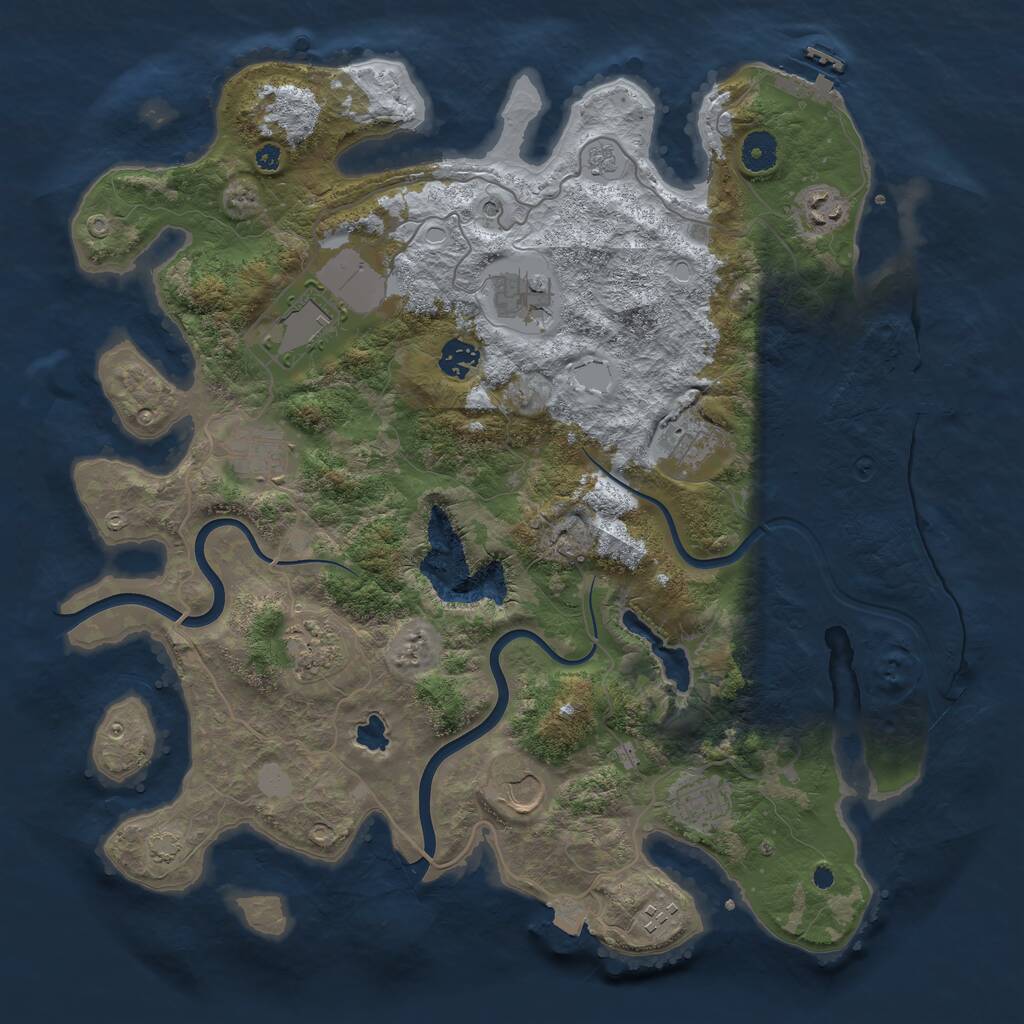 Rust Map: Procedural Map, Size: 4000, Seed: 1301872500, 16 Monuments