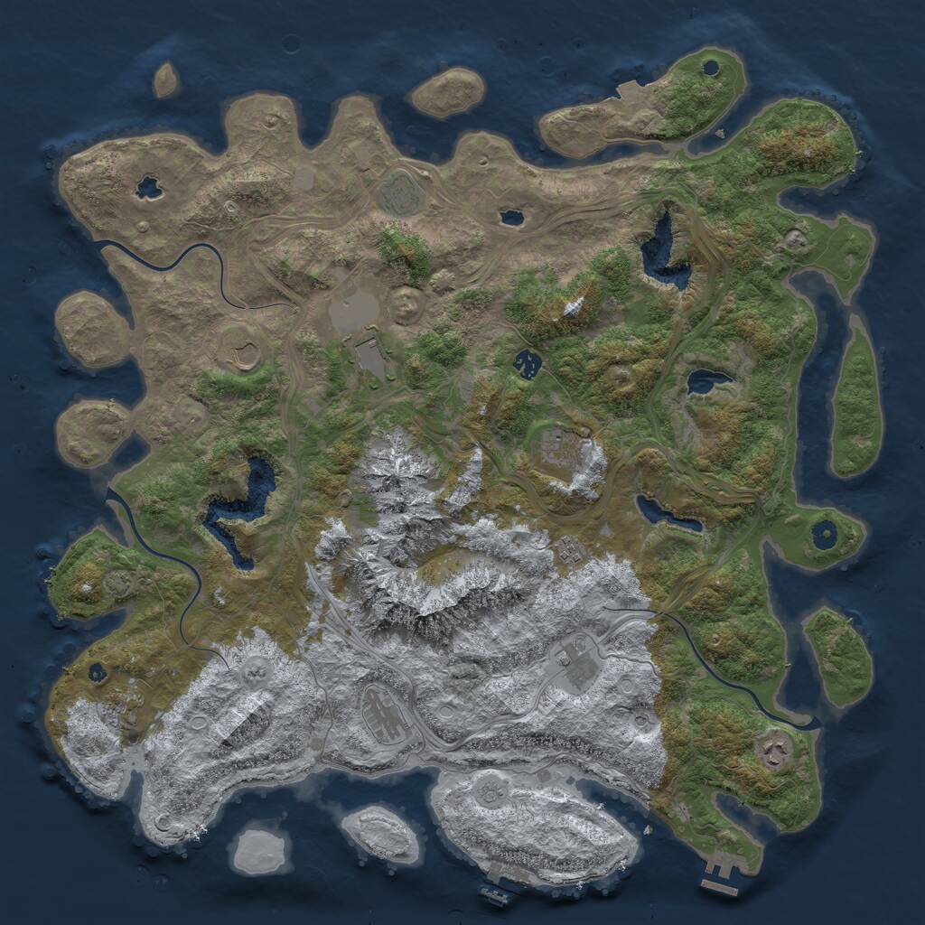 Rust Map: Procedural Map, Size: 5000, Seed: 50010, 16 Monuments