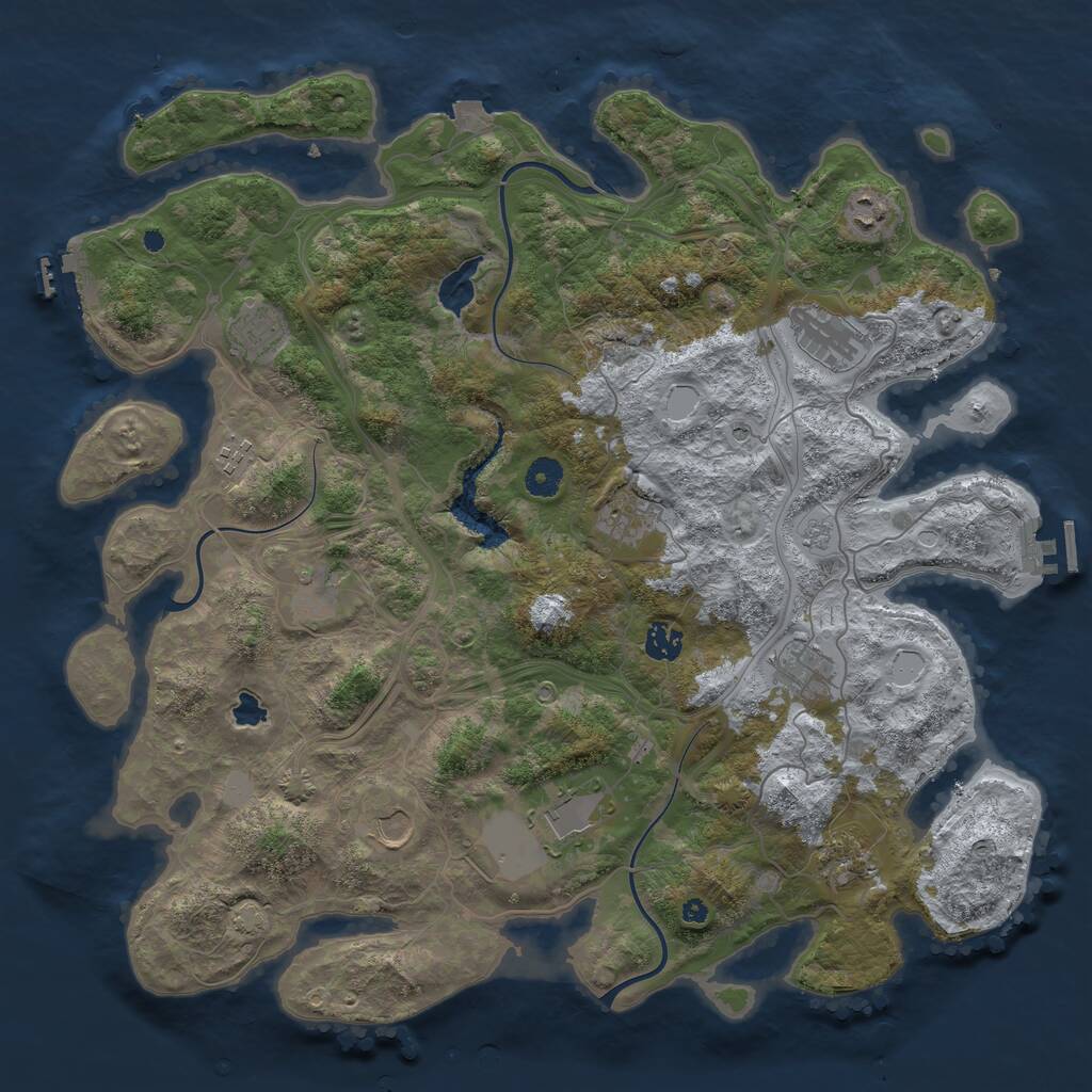 Rust Map: Procedural Map, Size: 4250, Seed: 928552654, 17 Monuments