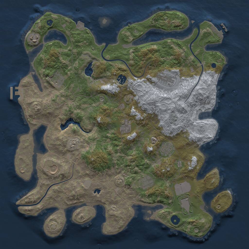 Rust Map: Procedural Map, Size: 4050, Seed: 291919892, 16 Monuments