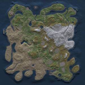 Thumbnail Rust Map: Procedural Map, Size: 4050, Seed: 291919892, 16 Monuments