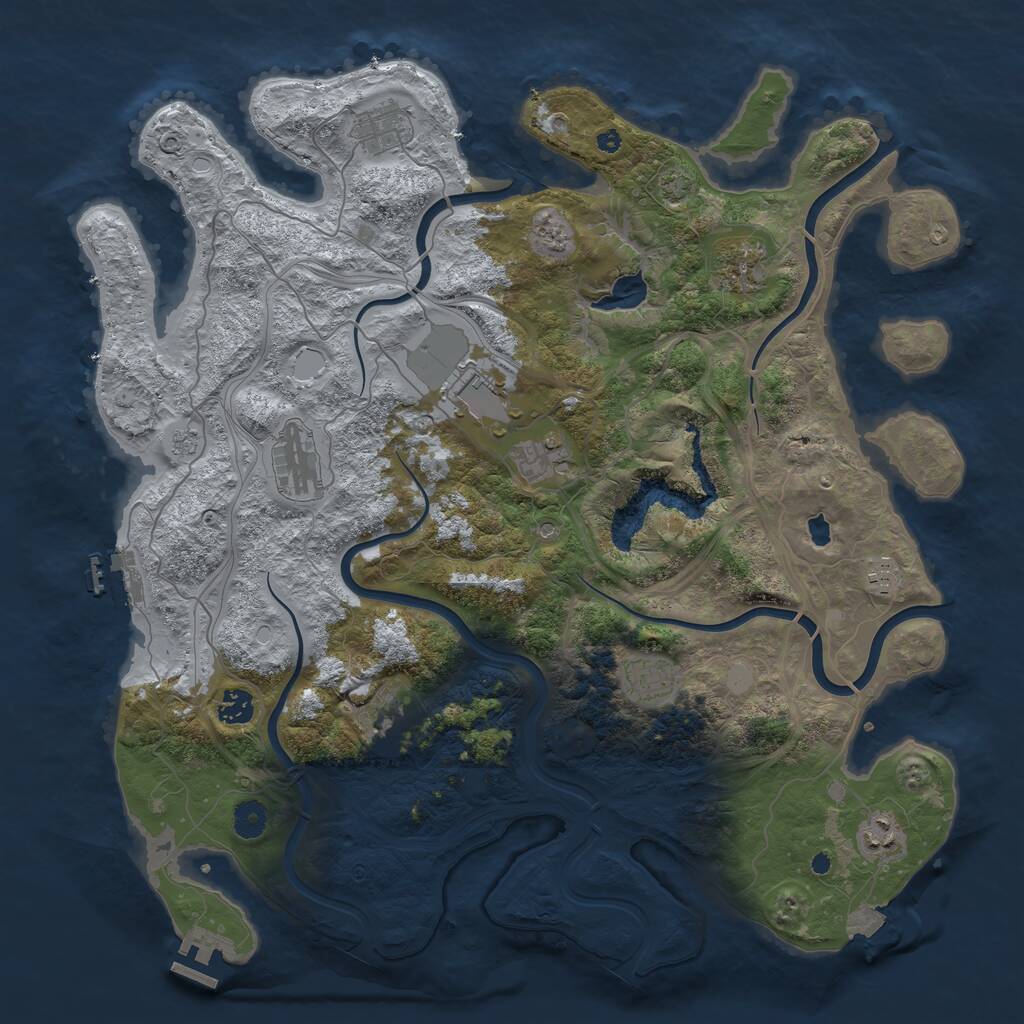Rust Map: Procedural Map, Size: 4251, Seed: 68945, 16 Monuments