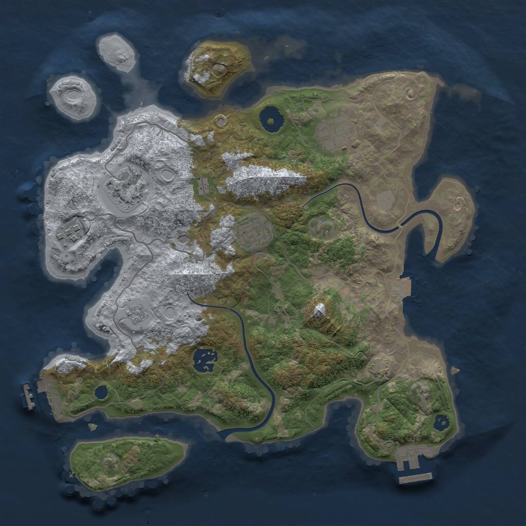 Rust Map: Procedural Map, Size: 3200, Seed: 18769995, 11 Monuments