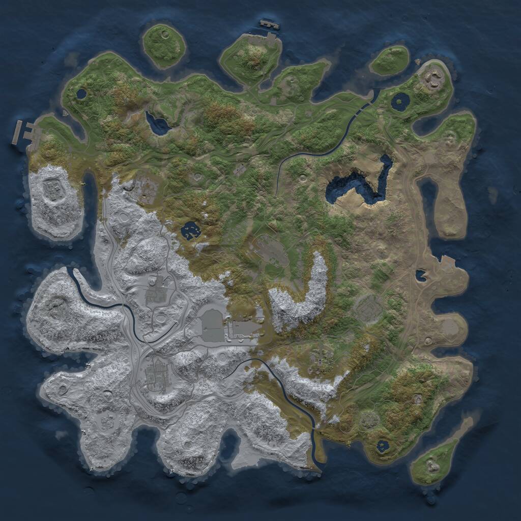 Rust Map: Procedural Map, Size: 4250, Seed: 242050231, 16 Monuments