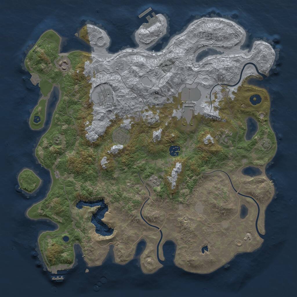 Rust Map: Procedural Map, Size: 4012, Seed: 21212, 13 Monuments