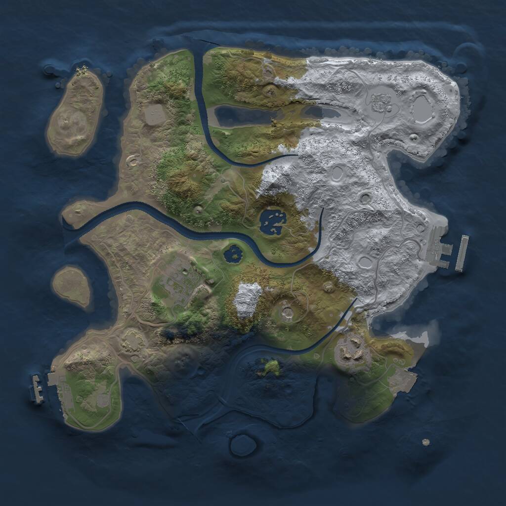Rust Map: Procedural Map, Size: 2800, Seed: 1155774620, 9 Monuments
