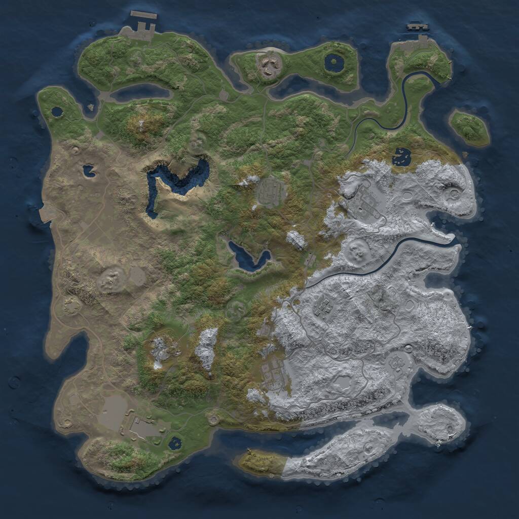 Rust Map: Procedural Map, Size: 4000, Seed: 922861941, 14 Monuments