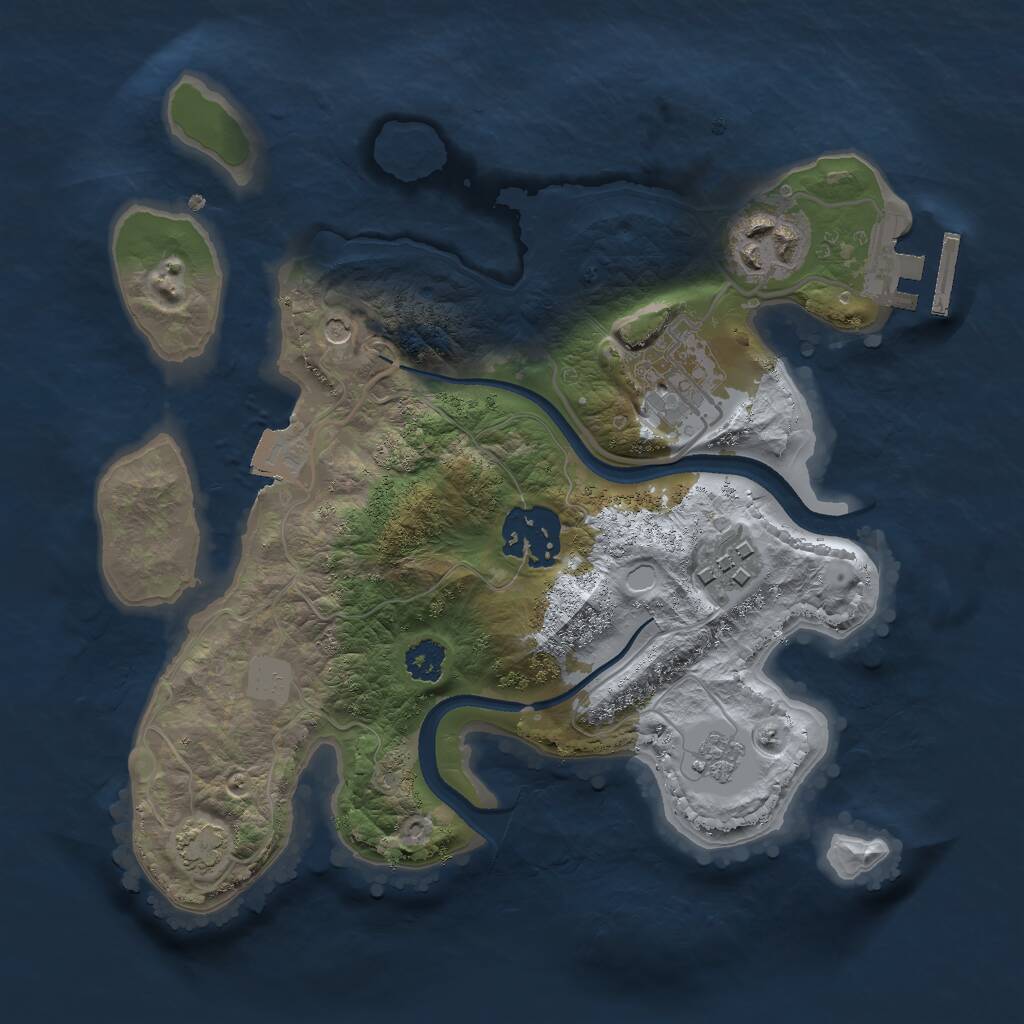 Rust Map: Procedural Map, Size: 2500, Seed: 1108931978, 9 Monuments