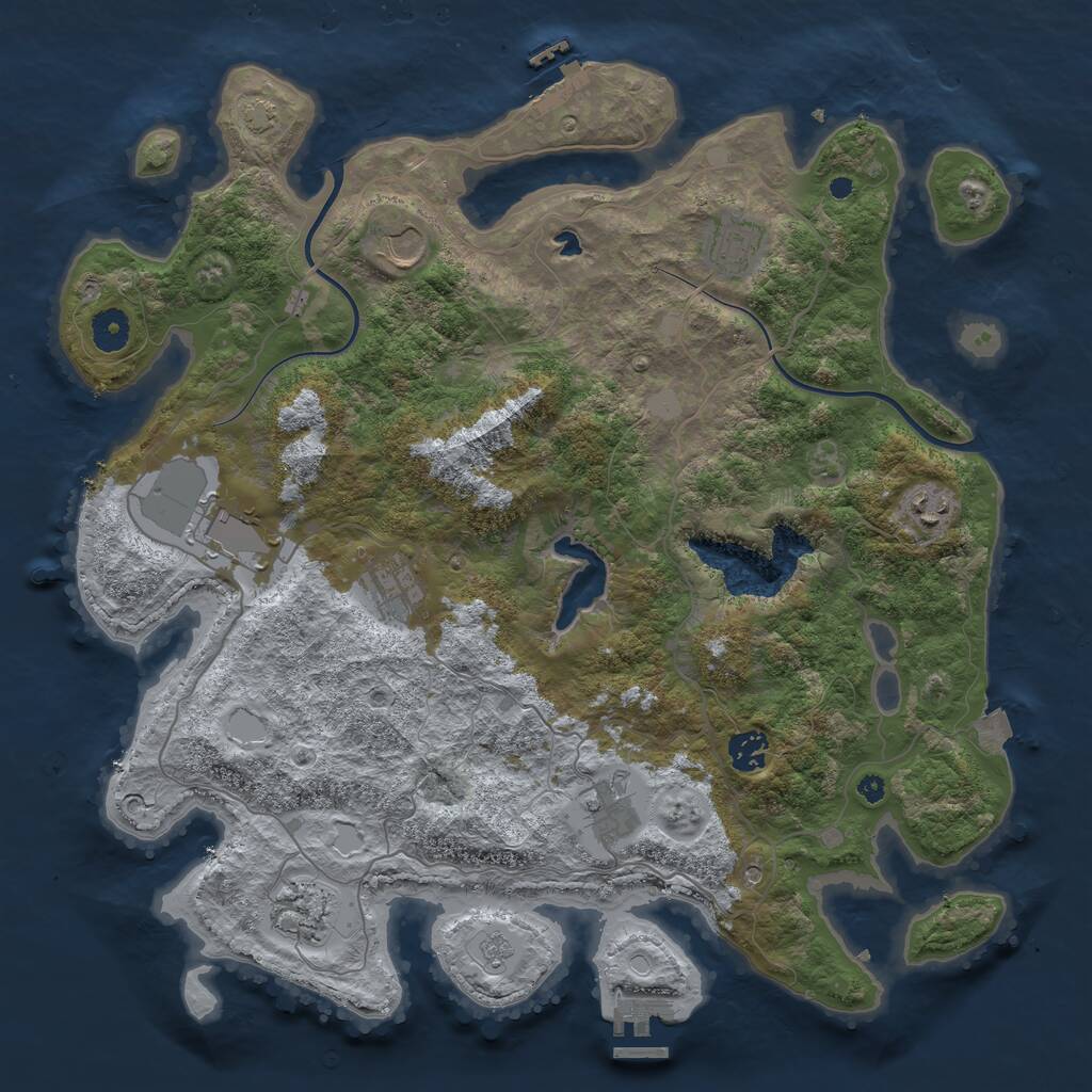 Rust Map: Procedural Map, Size: 4000, Seed: 569483, 14 Monuments