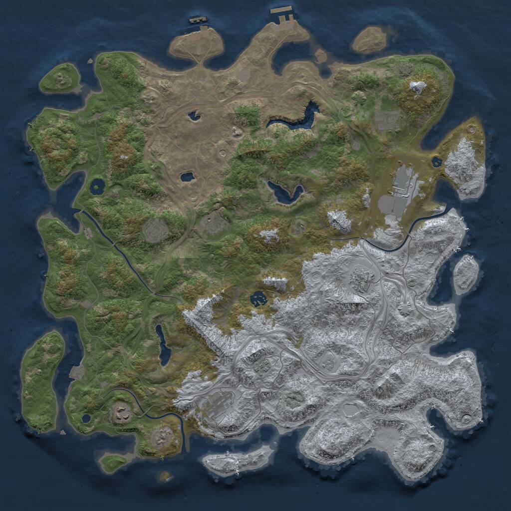 Rust Map: Procedural Map, Size: 4800, Seed: 639986085, 15 Monuments
