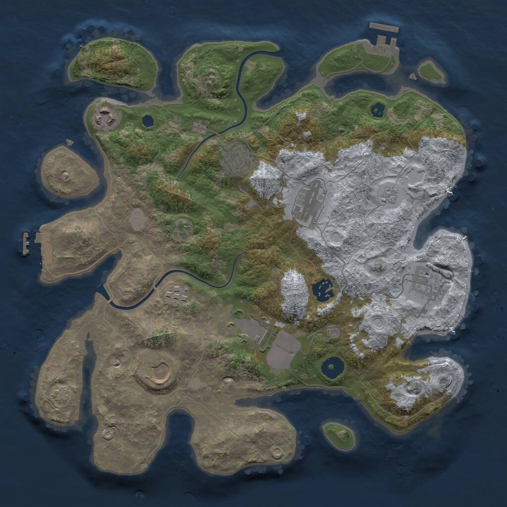 Rust Map: Procedural Map, Size: 3500, Seed: 1717382092, 13 Monuments