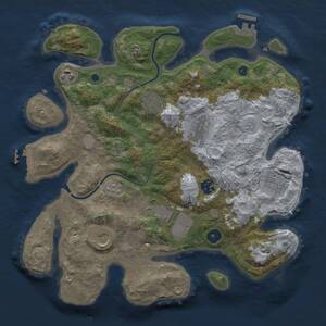 Thumbnail Rust Map: Procedural Map, Size: 3500, Seed: 1717382092, 13 Monuments