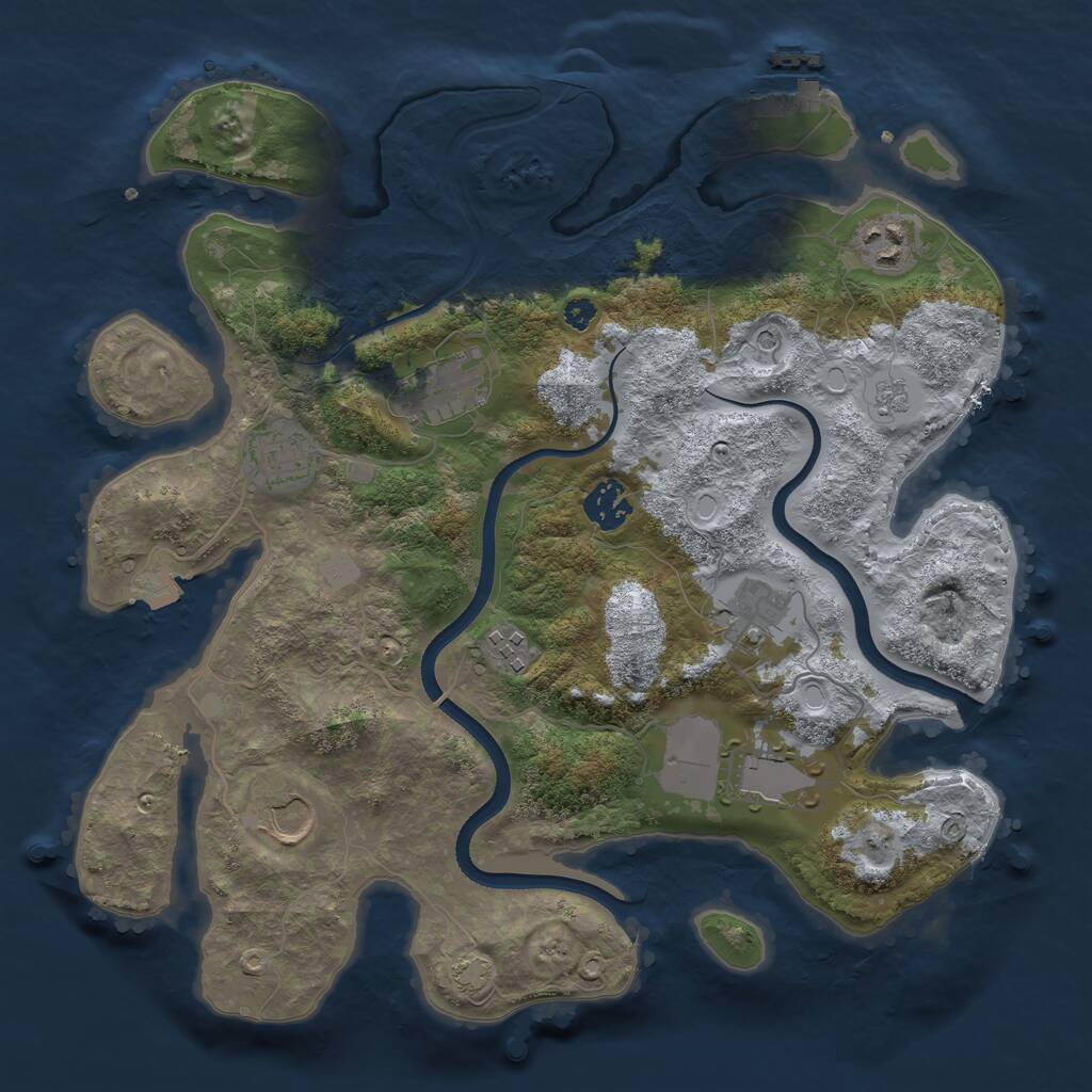 Rust Map: Procedural Map, Size: 3500, Seed: 1717382092, 13 Monuments