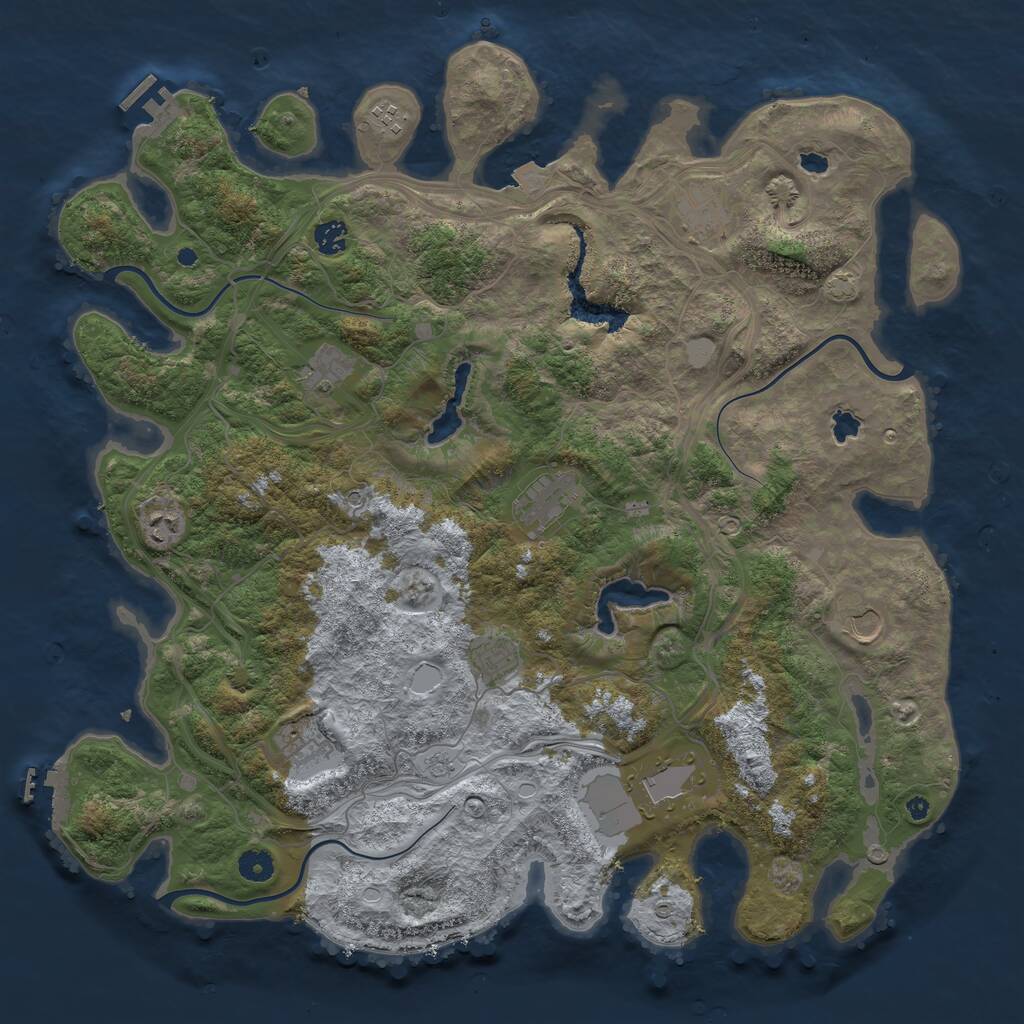 Rust Map: Procedural Map, Size: 4500, Seed: 786666538, 16 Monuments