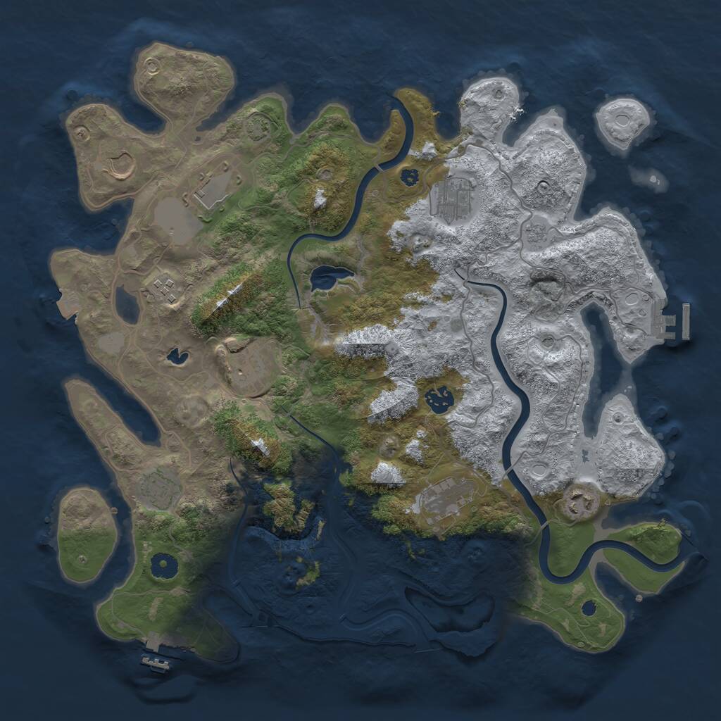 Rust Map: Procedural Map, Size: 4000, Seed: 58011462, 15 Monuments