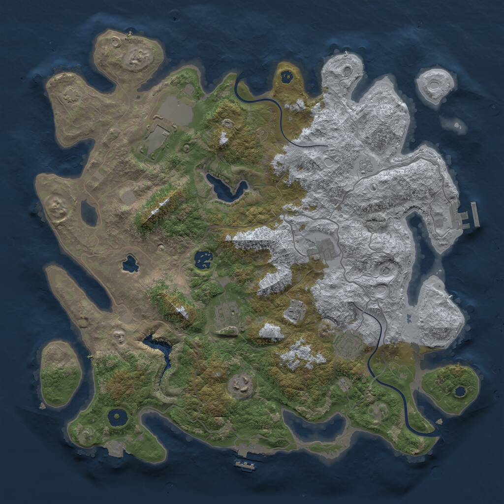 Rust Map: Procedural Map, Size: 4000, Seed: 58011462, 13 Monuments