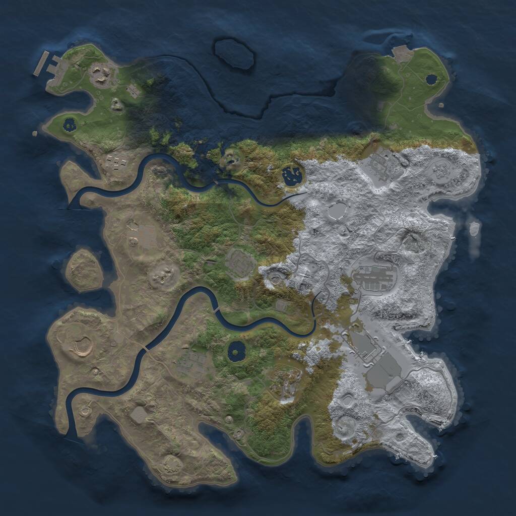 Rust Map: Procedural Map, Size: 3900, Seed: 800, 16 Monuments