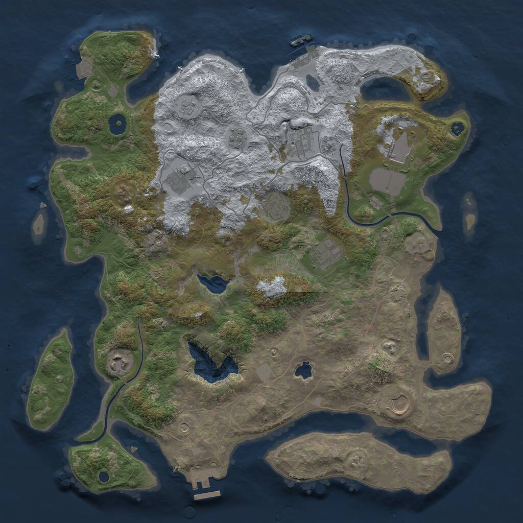 Rust Map: Procedural Map, Size: 4000, Seed: 1719080808, 14 Monuments