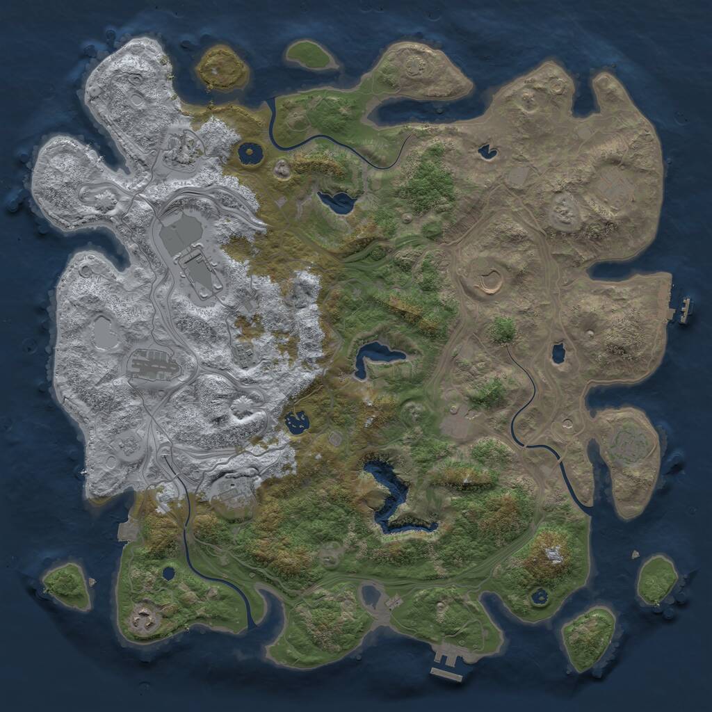 Rust Map: Procedural Map, Size: 4500, Seed: 979667987, 17 Monuments