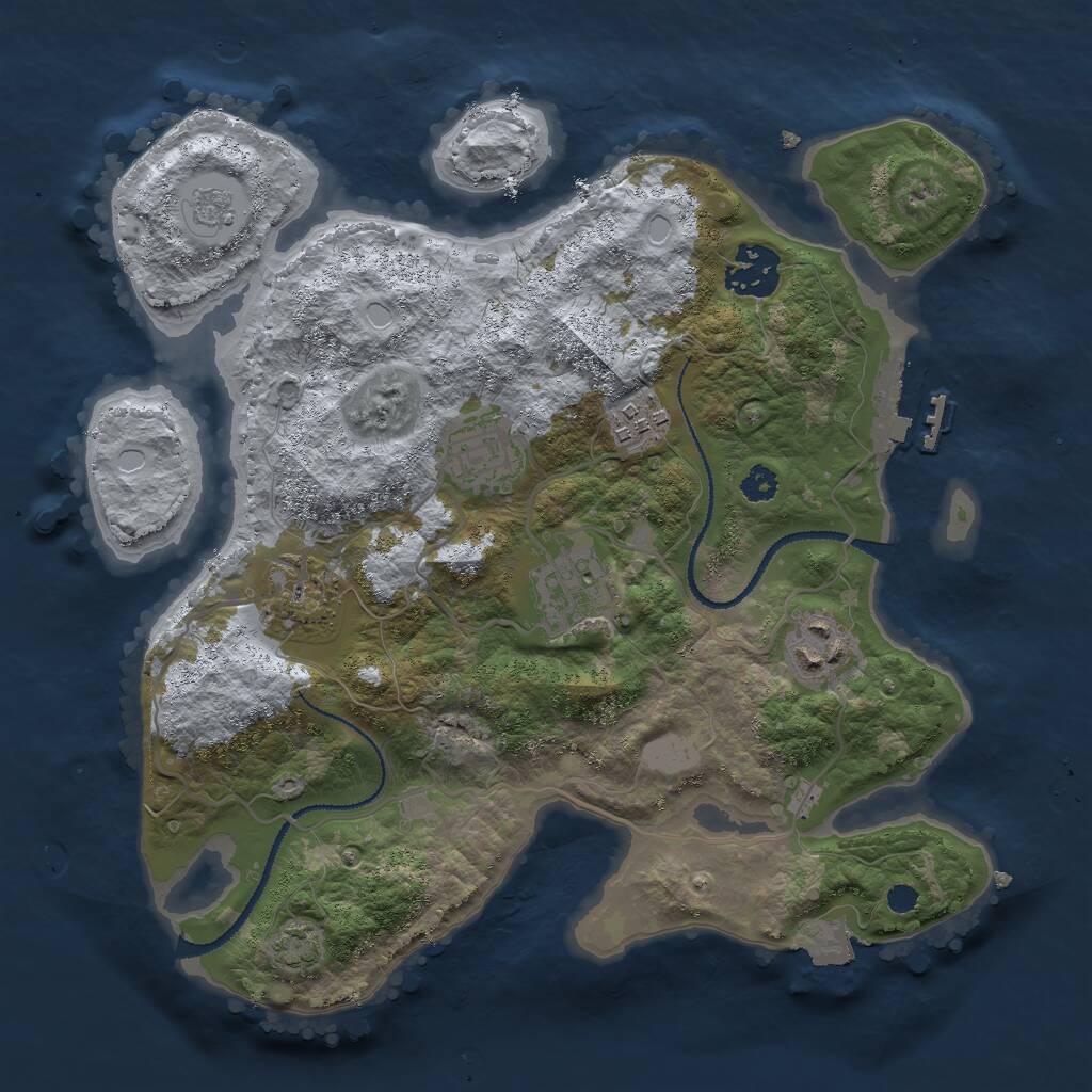 Rust Map: Procedural Map, Size: 3000, Seed: 866006280, 10 Monuments