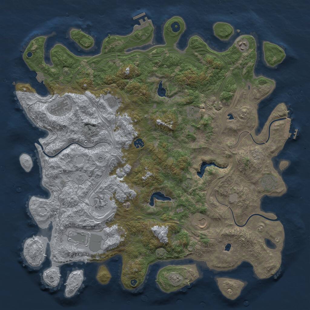 Rust Map: Procedural Map, Size: 4800, Seed: 215062474, 16 Monuments