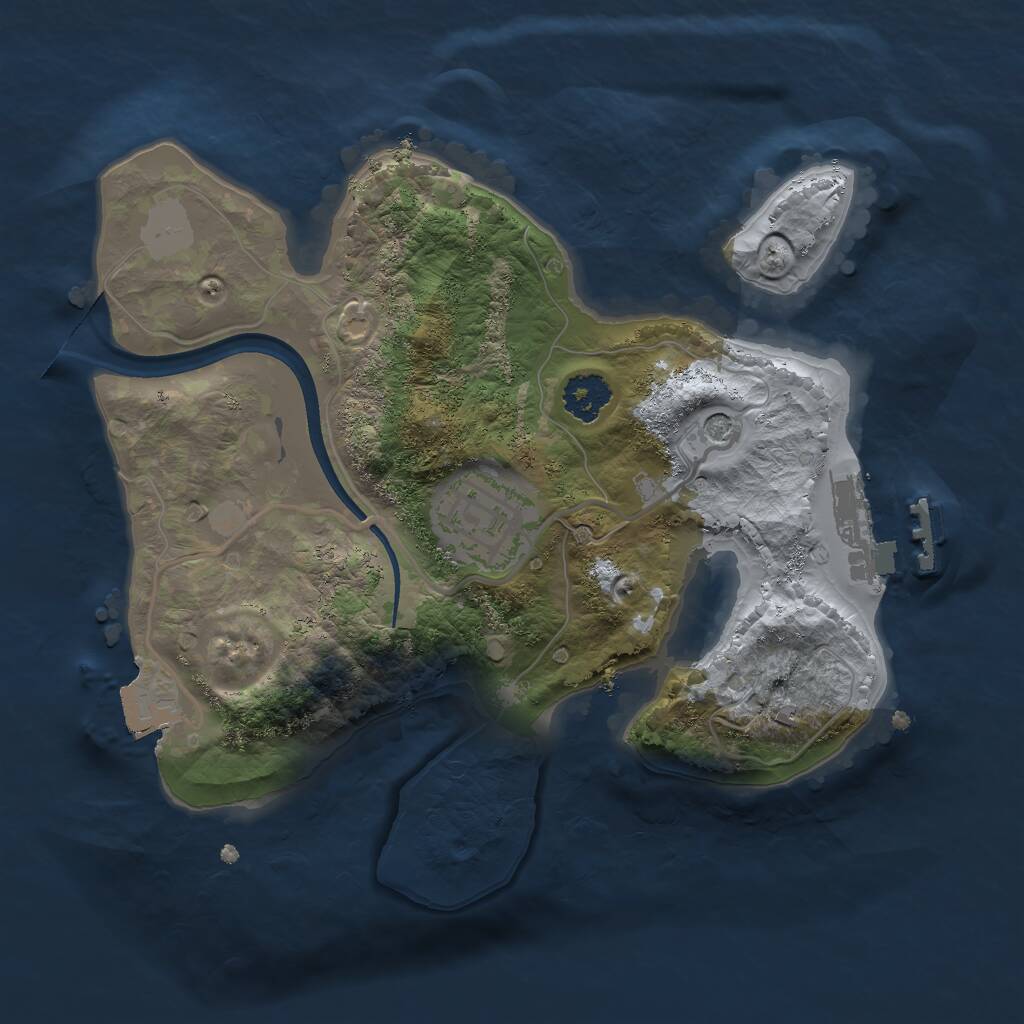 Rust Map: Procedural Map, Size: 2200, Seed: 531426, 4 Monuments