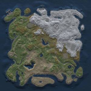 Thumbnail Rust Map: Procedural Map, Size: 4000, Seed: 879, 13 Monuments