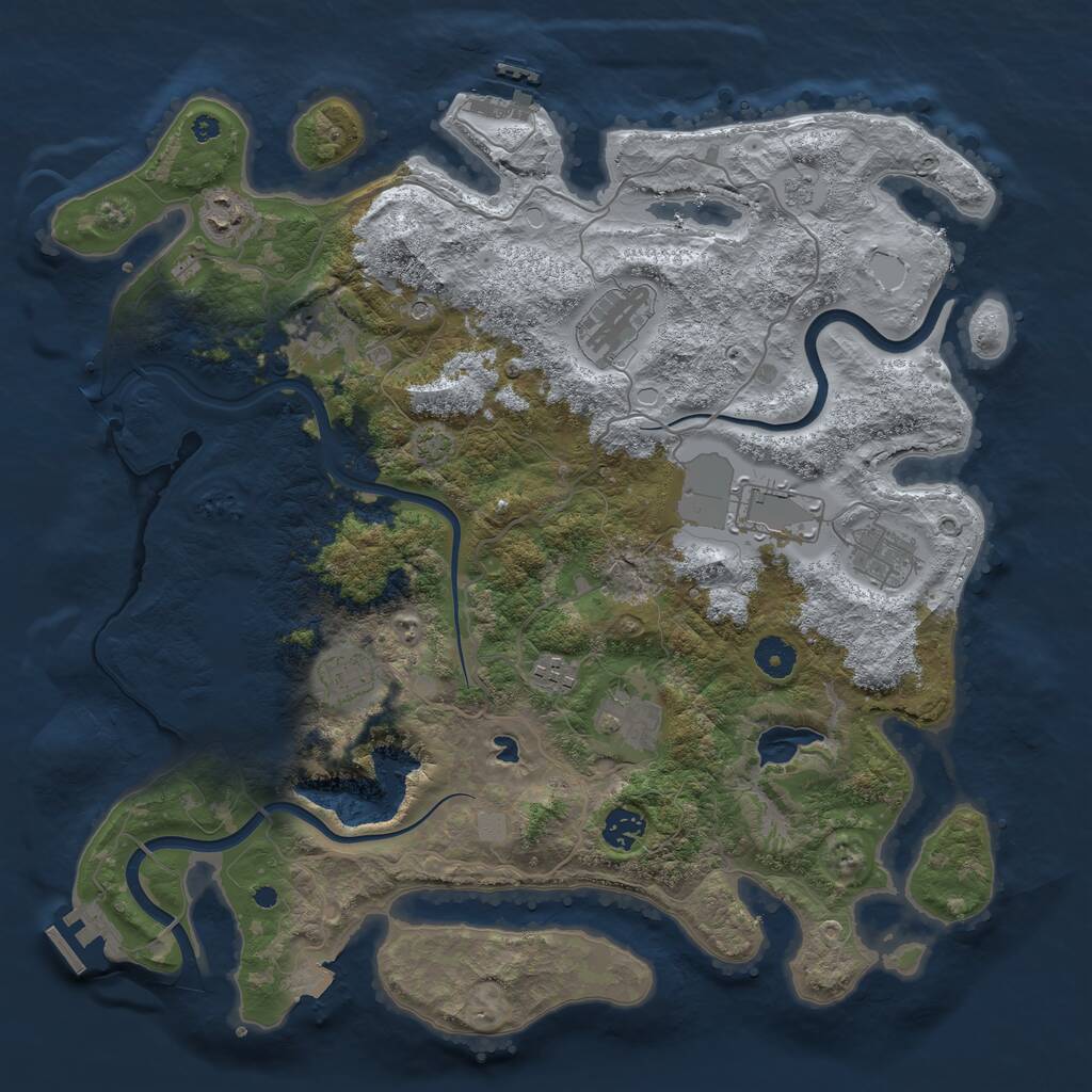 Rust Map: Procedural Map, Size: 4000, Seed: 879, 15 Monuments