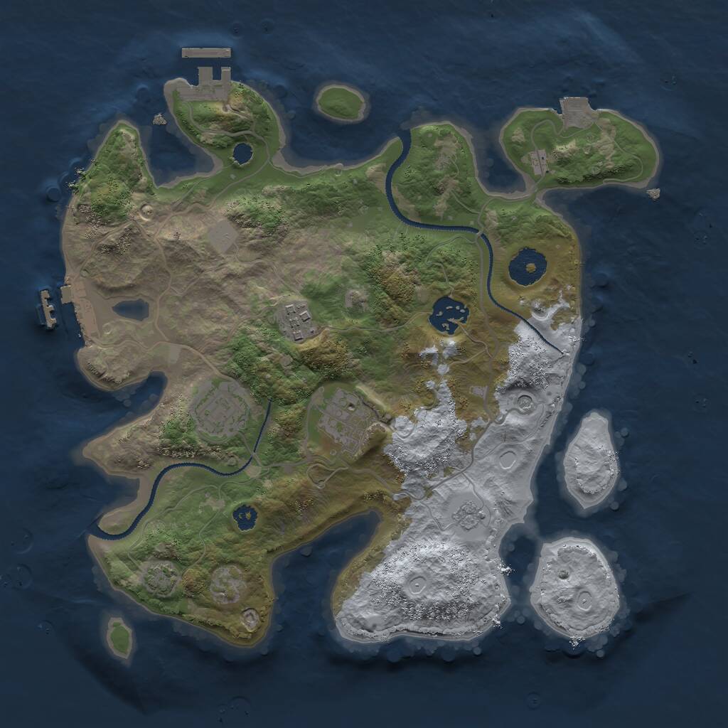 Rust Map: Procedural Map, Size: 3000, Seed: 59651265, 10 Monuments