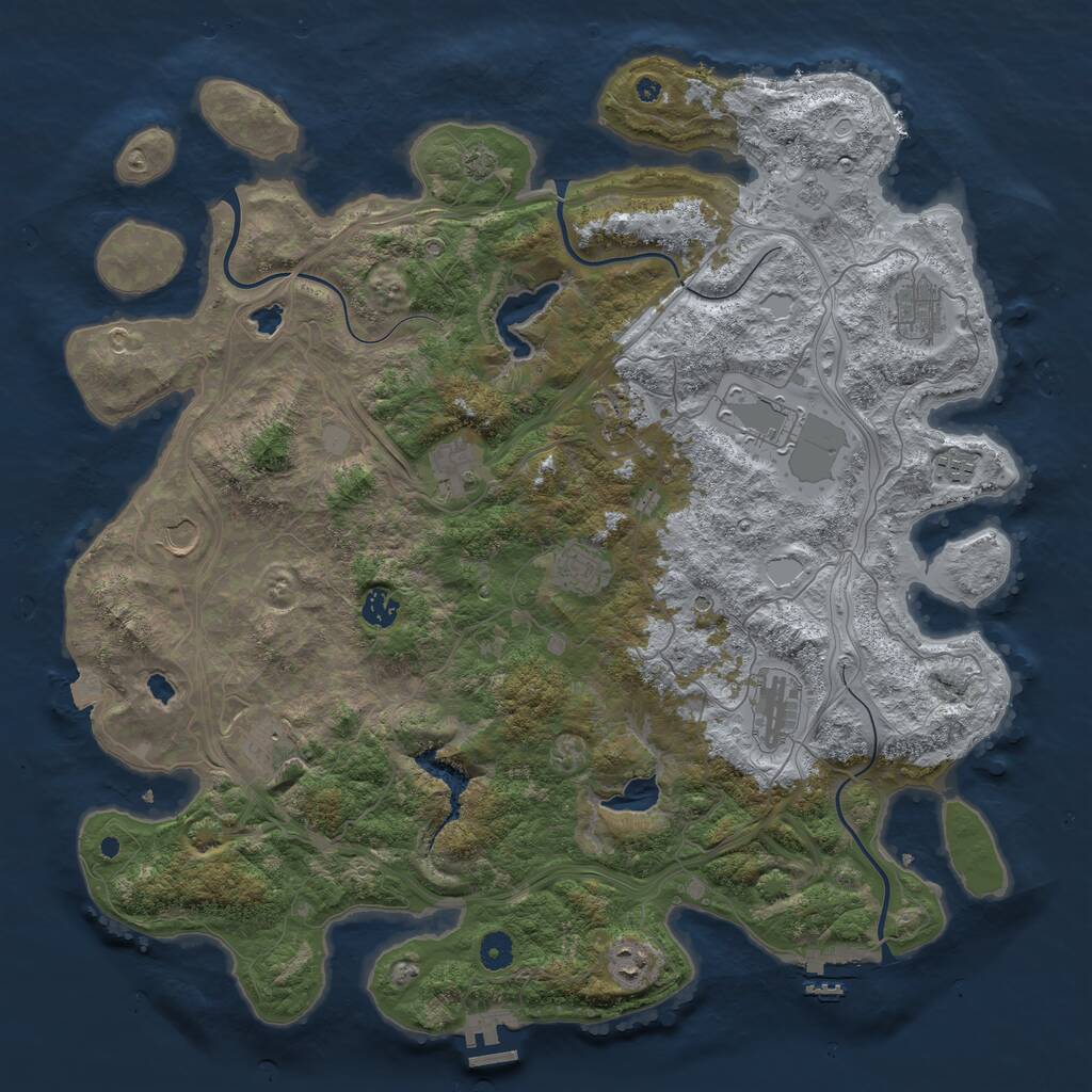 Rust Map: Procedural Map, Size: 4500, Seed: 1584380336, 17 Monuments