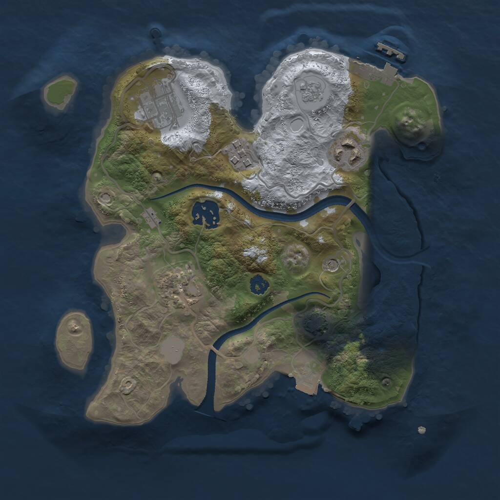 Rust Map: Procedural Map, Size: 2600, Seed: 968551976, 10 Monuments
