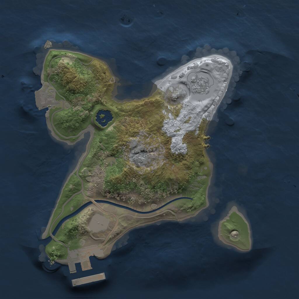 Rust Map: Procedural Map, Size: 1800, Seed: 53273758, 3 Monuments