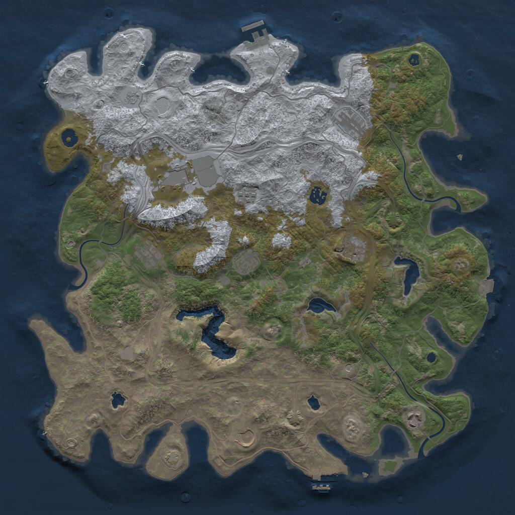 Rust Map: Procedural Map, Size: 4500, Seed: 1811165780, 15 Monuments