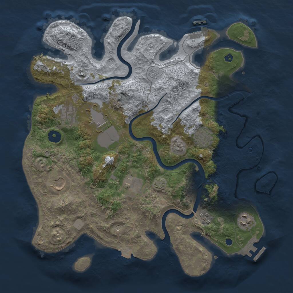 Rust Map: Procedural Map, Size: 3500, Seed: 1507739673, 13 Monuments