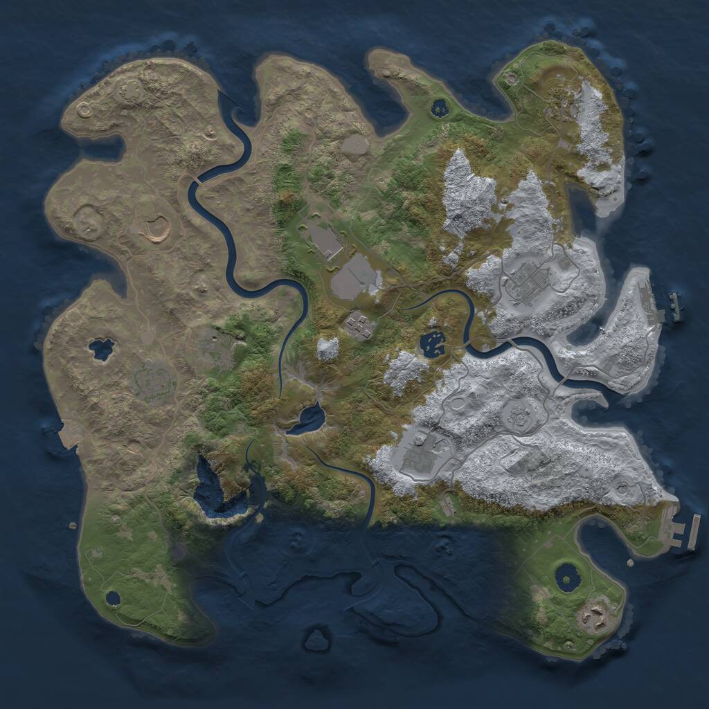 Rust Map: Procedural Map, Size: 4000, Seed: 368310582, 16 Monuments