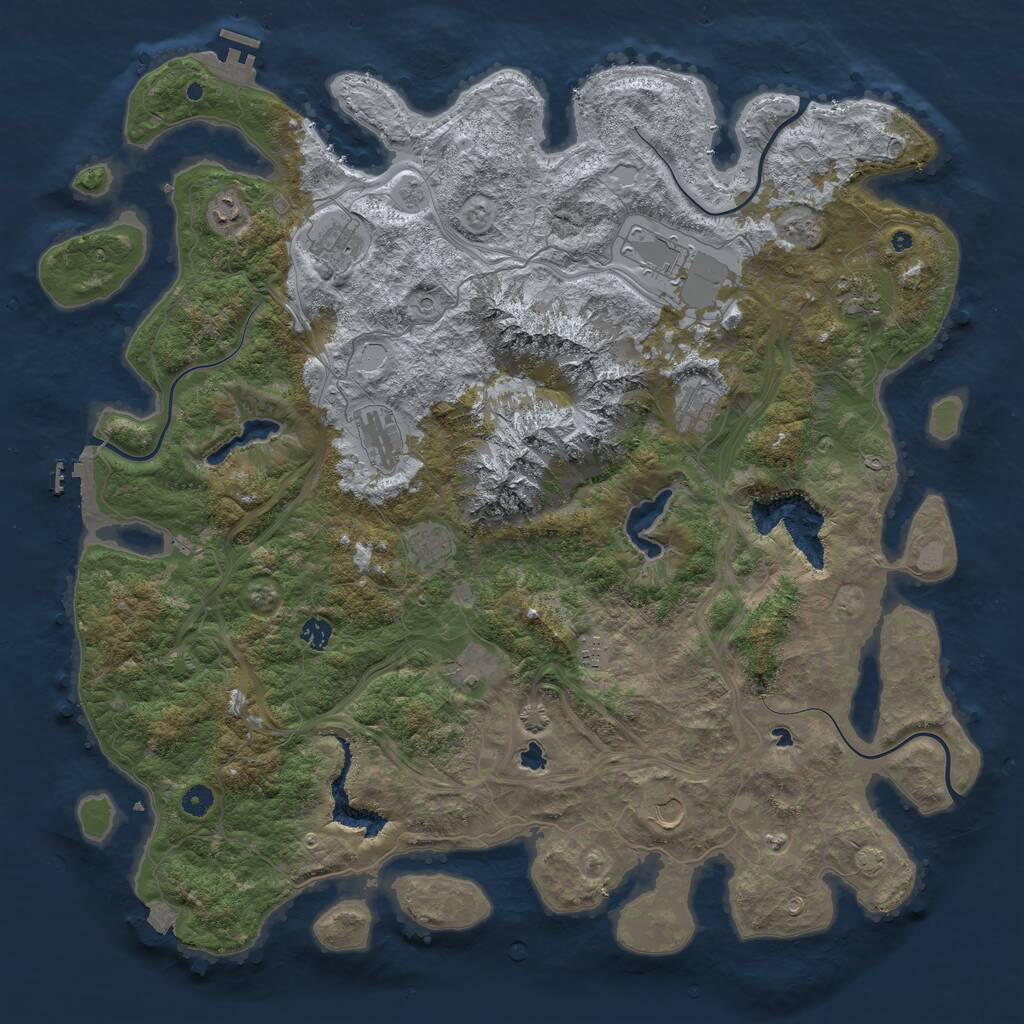 Rust Map: Procedural Map, Size: 5000, Seed: 30002, 17 Monuments