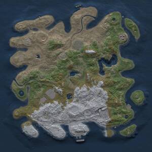 Thumbnail Rust Map: Procedural Map, Size: 4000, Seed: 99592059, 13 Monuments