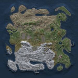 Thumbnail Rust Map: Procedural Map, Size: 3700, Seed: 51294, 13 Monuments