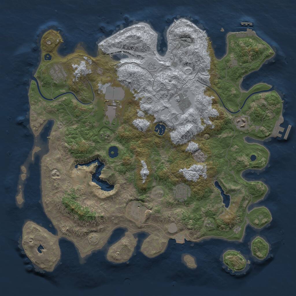 Rust Map: Procedural Map, Size: 4000, Seed: 1839947360, 14 Monuments