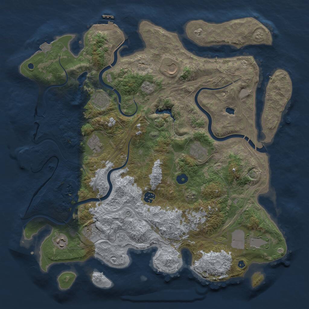 Rust Map: Procedural Map, Size: 4250, Seed: 50004, 16 Monuments
