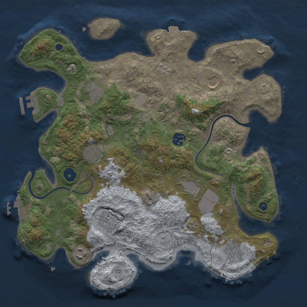 Rust Map: Procedural Map, Size: 3600, Seed: 626, 15 Monuments