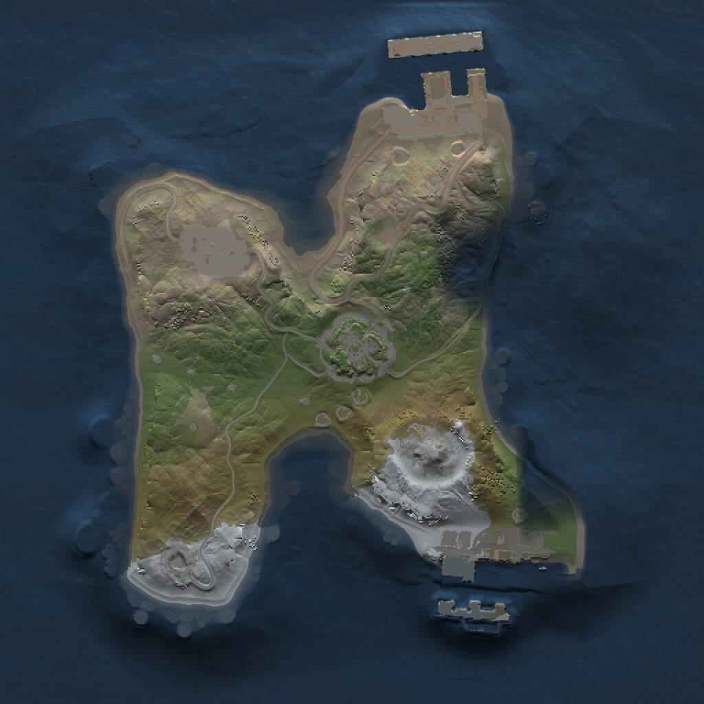 Rust Map: Procedural Map, Size: 1500, Seed: 99990, 4 Monuments