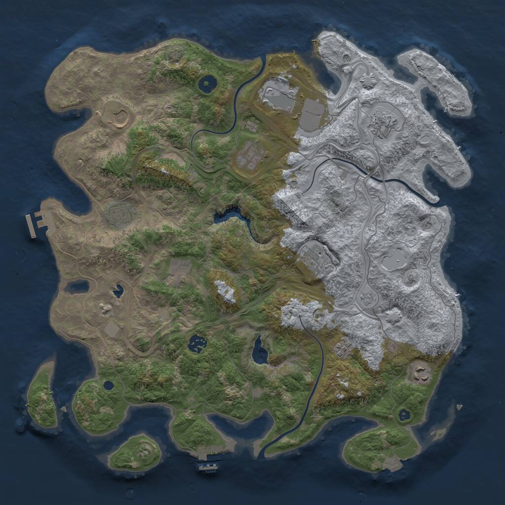 Rust Map: Procedural Map, Size: 4250, Seed: 2085145228, 16 Monuments