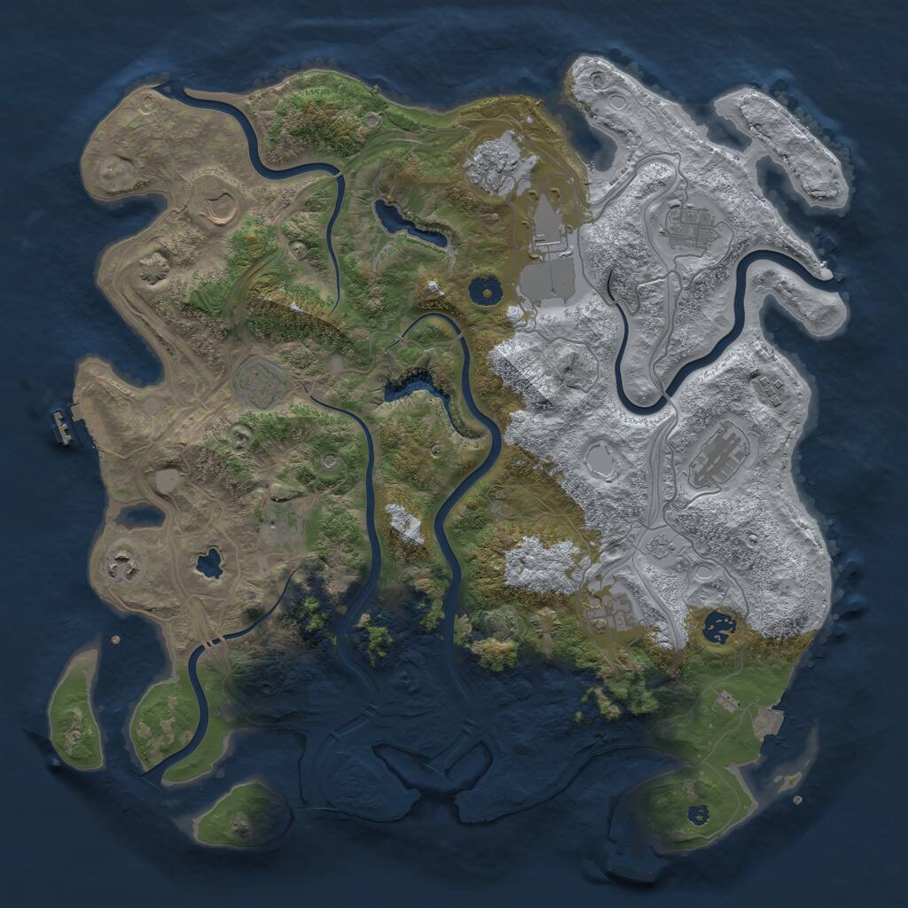 Rust Map: Procedural Map, Size: 4250, Seed: 2085145228, 17 Monuments