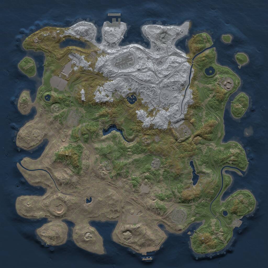 Rust Map: Procedural Map, Size: 4250, Seed: 1022511323, 17 Monuments