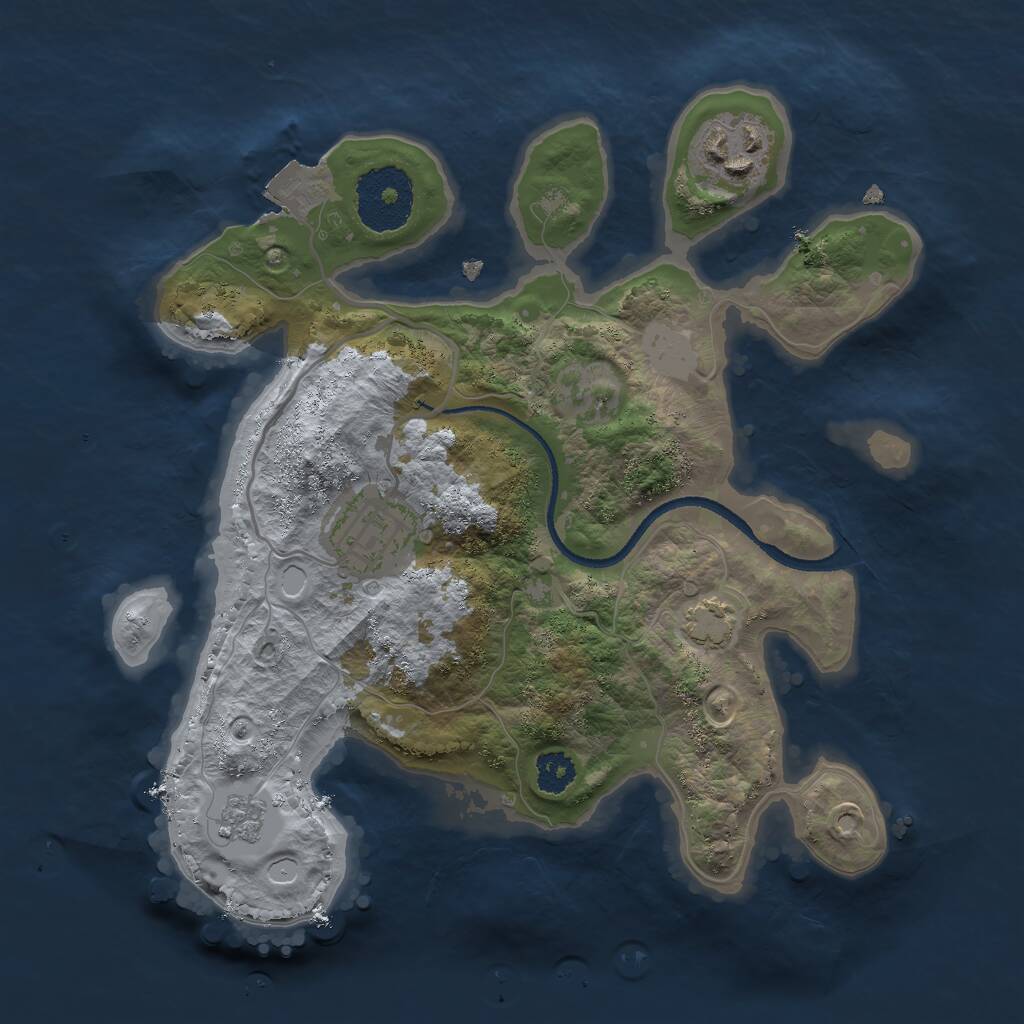 Rust Map: Procedural Map, Size: 2500, Seed: 8531, 5 Monuments